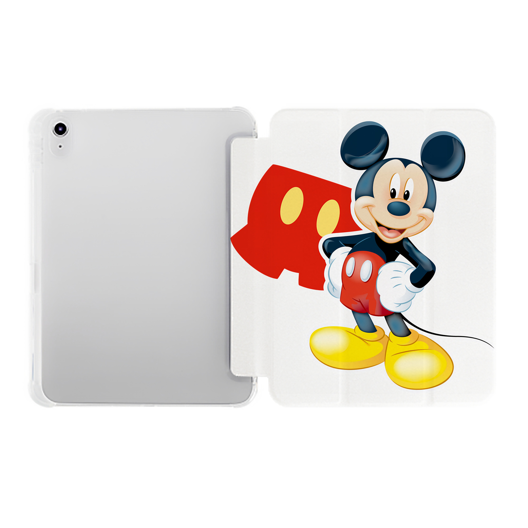 （画像用） ミッキーマウス Mickey Mouse IPad ケース ペン収納付き 三つ折りスタンド PUレザー×シリコン 対応機種9.5/10.5/10.9インチ